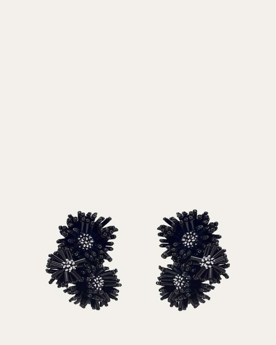 Pom-Pom Flower Stud Earrings